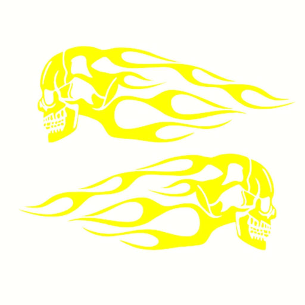 Motorcycle Oil Tank Stickers|Flame Skull Decals Kit for Motorbike Tank|Waterproof and UV Proof Deco