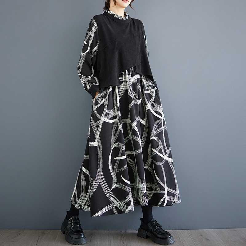 Fashion Personalized Printed Casual Niche Design Sense Temperament Dresses