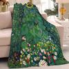 Gustav Klimt Green Flower Blanket Warm And Soft Suitable For Bedroom Living Room Sofa Bed Office Travel Camping