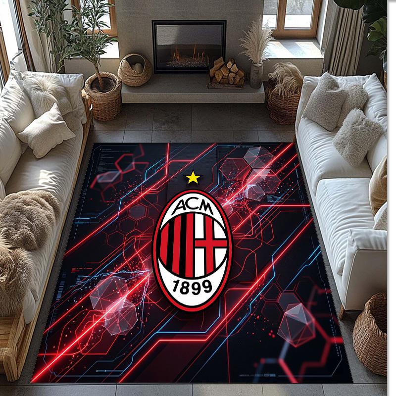 AC Milan Printed Flannel Area Rug Non Slip Soft Polyester Floor Carpet Indoor Decor Mat for Bedroom Living Room Sofa Game Room Home Decoration