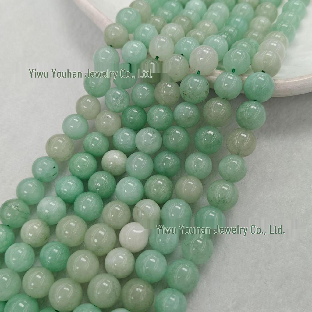 Natural White Stone Enhanced 6-10mm Round Beads String for Three-Color Alxa Bracelet Necklace Accessories
