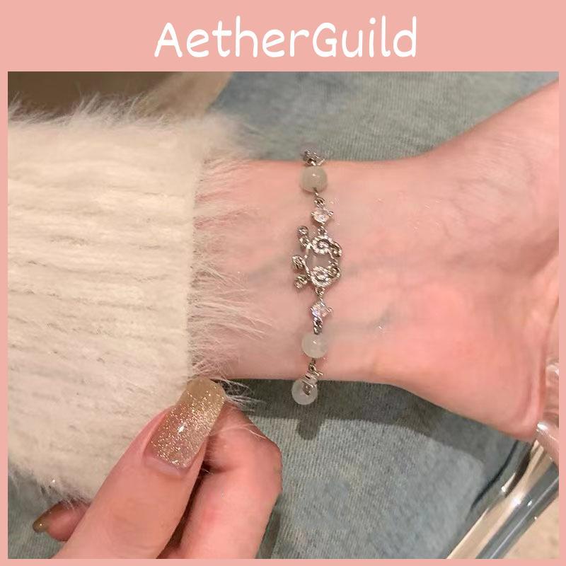 Cat Modern Elegant Eye Stone Bracelet With Delicate Zirconia Lock For Fashion Women