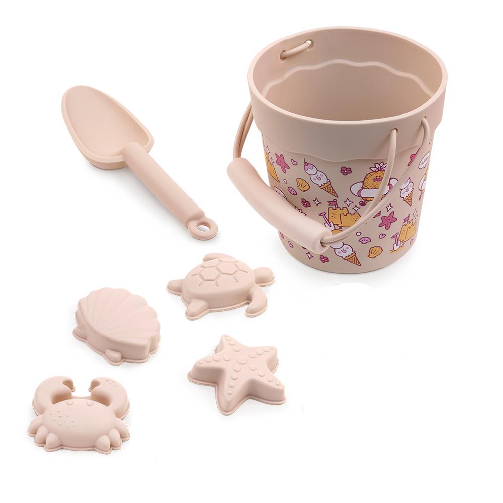 

Детский набор силиконовых пляжных игрушек на открытом воздухе, лопата для копания пляжного песка, инструменты для детского купания и игры в воде, портативное ведро CHINA темные хаки