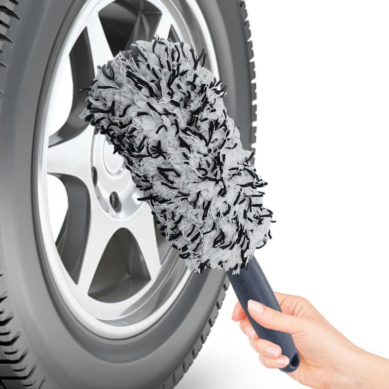 Car Wheel Brush Long Handle Auto Rims Cleaning Scrub Brushes Soft Plush Tire Scrubber Car Hubs Detailing Brush Car Maintenance