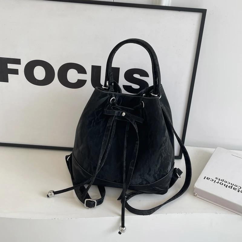 Mode Innenfach einfarbig weich cinta-on hochwertige Taschen für Damen lässige offene Tasche Plutonium Rucksäcke