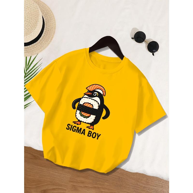 Europäische Größen Italienisches Gehirnfäule Sigma Junge Gemustertes Kinder-T-Shirt, Bequem und Stilvoll, Perfekt für Mädchen und Jungen