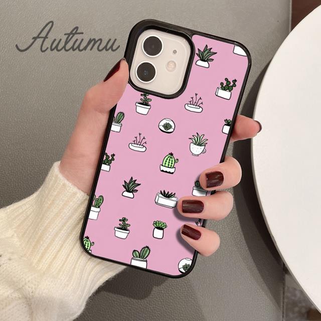 Cutie Cacti Phone Case for iPhone 11 12 13 14 Pro Max Mini X XR XS SE 2020 5 6S 7 8 Plus Samsung Galaxy S21 S22 Cover Shell