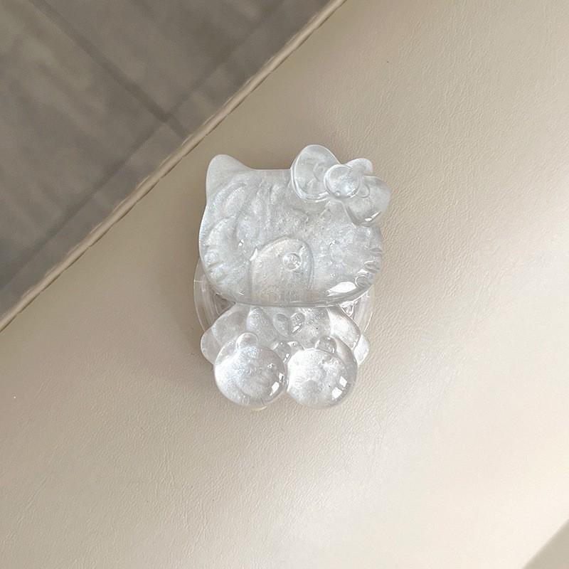 

Small Fresh Ins Sparkling Pink Solid Color Korean Phone Airbag Holder KT Cat Back Adhesive Scalable Women s Desktop Stand