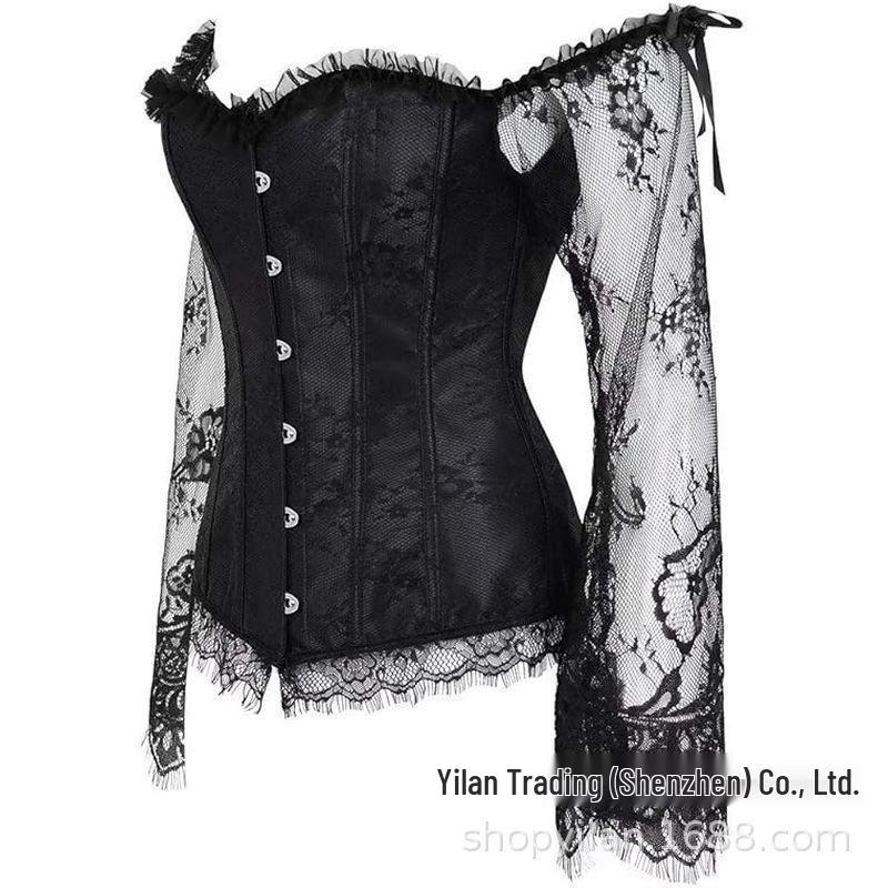Festival Lace Corset One-Shoulder Evening Gown Top