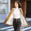 Giacca a vento da donna di media lunghezza in velluto di agnello di marca invernale stile coreano casual più cappotto spesso imbottito in velluto
