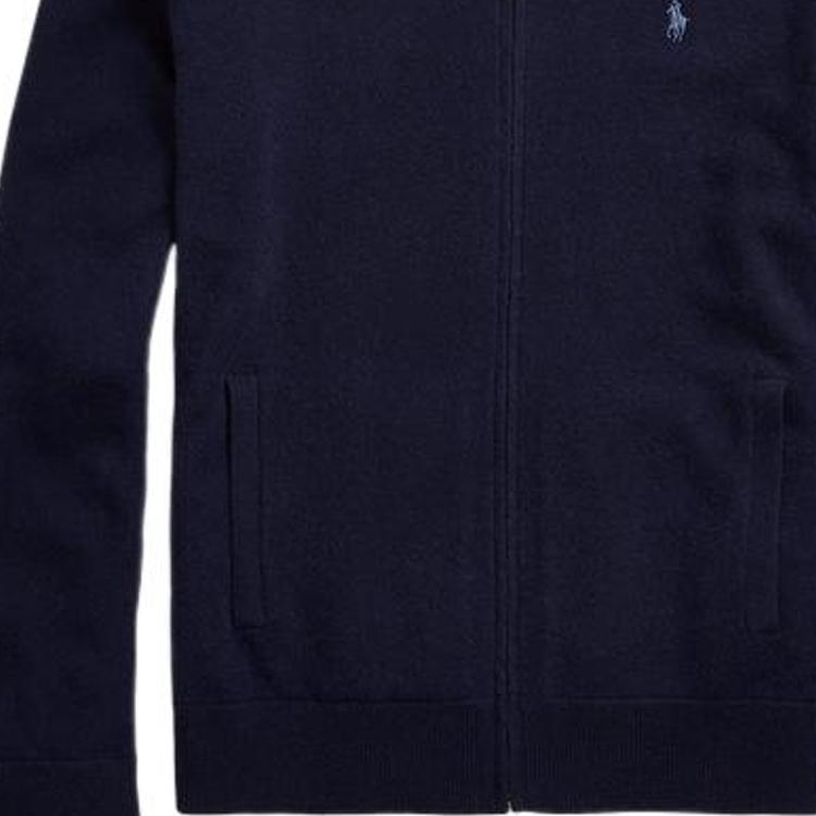 Polo Ralph Lauren Solid Color Zip Wool Sweater Knitwear Men sweaters Dark-Blue MNPOSWE16821075-400