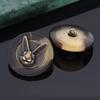 6 Pcs 25mm Vintage Copper Rabbit Head Decorative Buttons, Antique Brass Finish with Black Accents, Large Shank Metal Buttons for Clothing, Hats