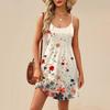 Fashion Women Summer Dress Vintage Floral Print Adjustable Spaghetti Straps Beach Vacation Casual Dress With Pockets