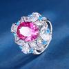 Jewelry Popular Ring Simulation Rose Red Corundum Temperament Set Women 10 * 12-6 * 8