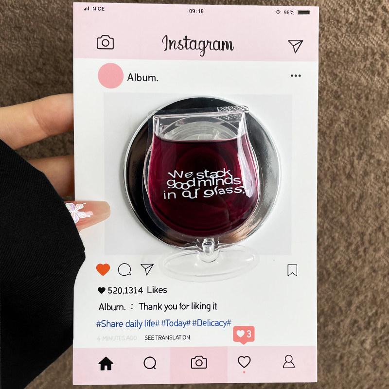 

Creative Flowing Sand Wine Glass - Compatible with Magsafe Magnetic Phone Holder, Retractable, Foldable, Trendy Design for Women.