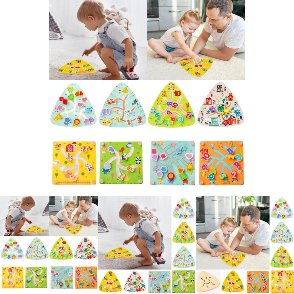 Children's Wooden Track Maze Toy For Brain Training And Logic Thinking Ages 1-3