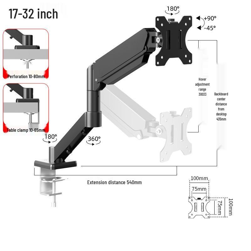 Adjustable Single & Double Screen Monitor Stand with Rotatable Lift Arm