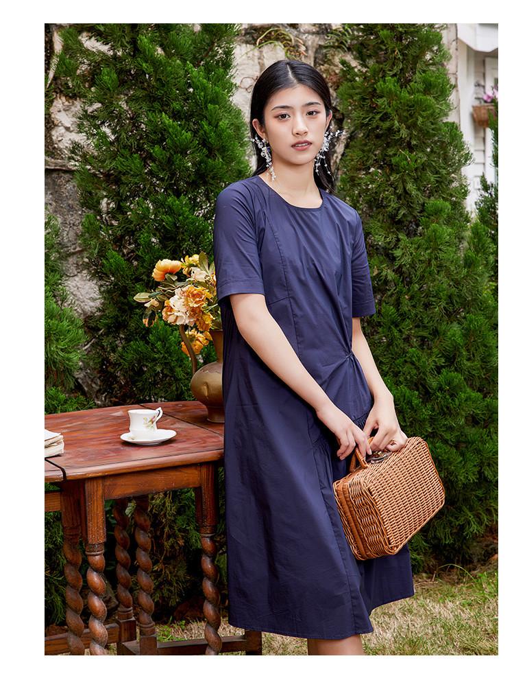 [Shirt Skirt] Summer Solid Color Simple Age Reducing Mid Length Women's Dress