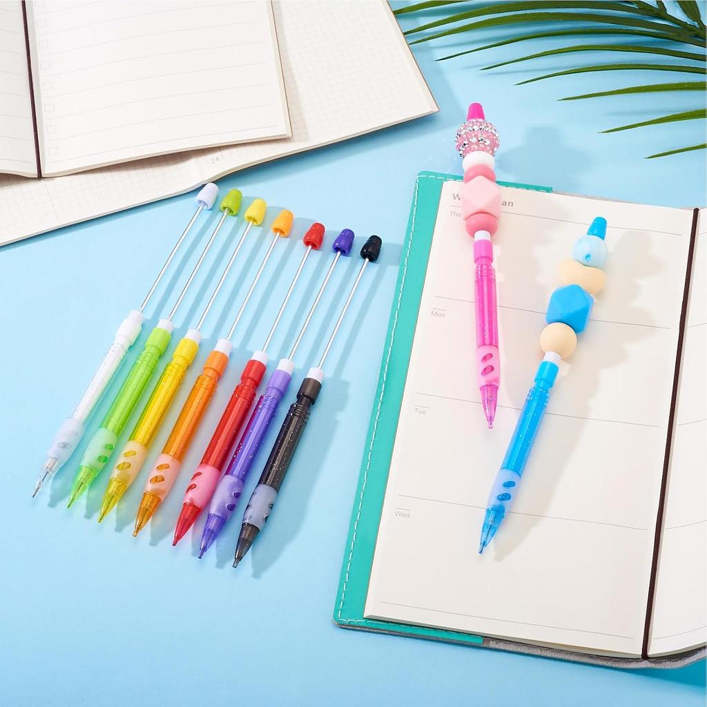 Craftdady 9 pcs Beadable Mechanical Pencil 9.5 mm Beadable Pencils Mini Mechanical Drawing Pencils for Writing Drawing Sketching DIY Crafting