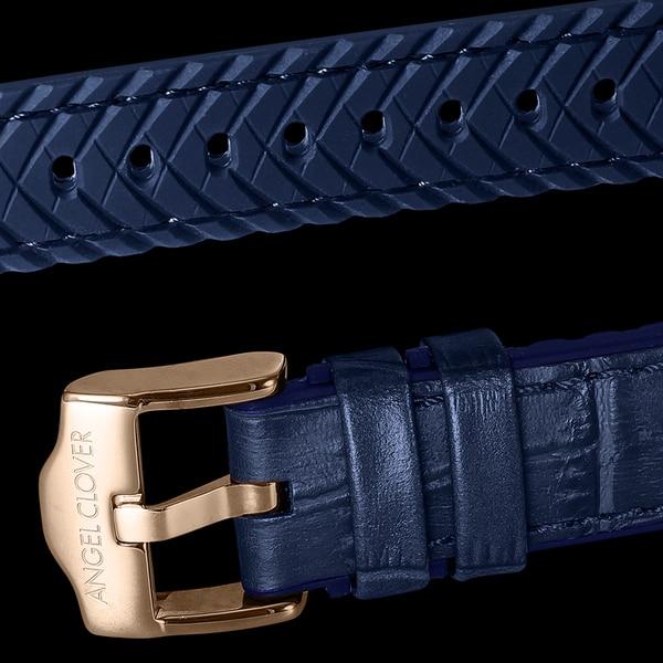 Angel Clover Men's Leather Belt DPA38PNV-NV Wrist Watch