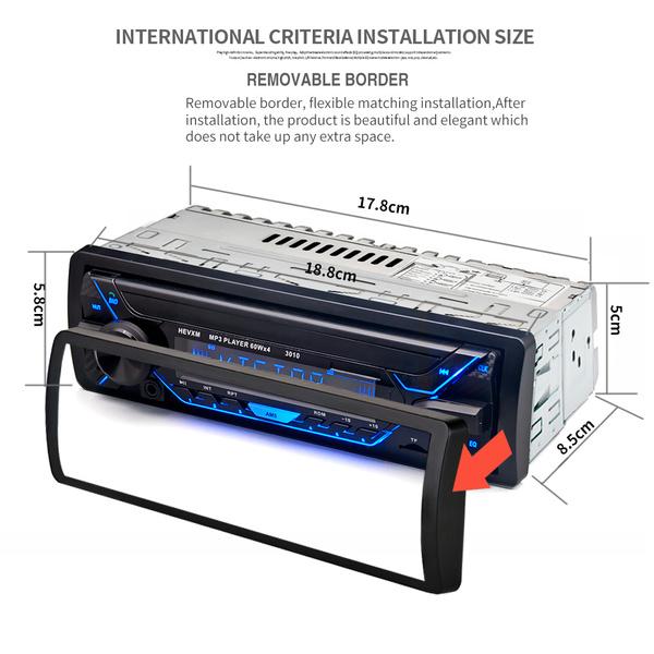 Automobilio radijo stereo grotuvas 3010 Autoradio Aux įvesties imtuvas 1 din Bluetooth stereo radijo MP3 daugialypės terpės grotuvo palaikymas FM/WMA/USB