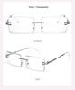 2 Pack Men's Metal Rimless Yuppie Casual Fashion Glasses With Flat Lens Ideal Choice For Gifts