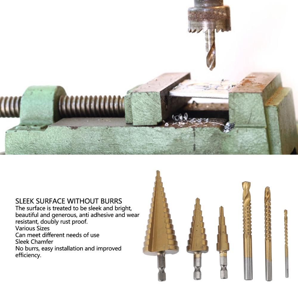 6pcs 4-32mm Hex Shank Drill Bits High Speed Steel High Speed Steel Bits Woodworking