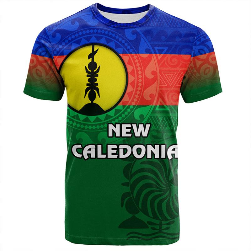 New Caledonia 3D Printed T Shirt Men Summer Crew Neck Short Sleeves Hawaiian Oversized Tees Casual Streetwear Polynesian T-shirt
