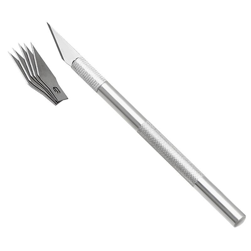Chisel with Metal Handle and Replaceable Blades Precision Knife, for Medium Cutting and Trimming