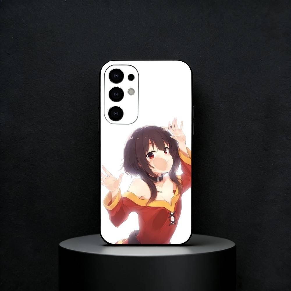 Megumin Anime K-KonoSubaS Phone Case For Samsung S25,S24,S23,S22,S21,S20,Ultra,Plus,FE Black Soft Cover Samsung S25