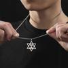 Jewish Menorah Star of David Pendant Necklace for Men Stainless Steel Judaica Faith Hanukkah Lamp Amulet Jewelry Gifts
