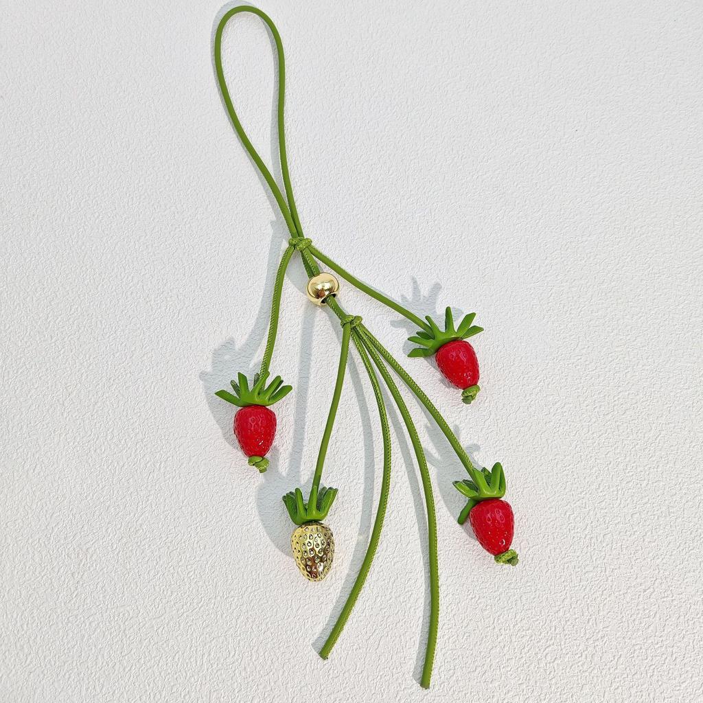 New Berry Raspberry Blackberry Tomato Cowhide Bag Charm For Women's Bag Fashion Decoration Pendant Hanging Bag Accessories