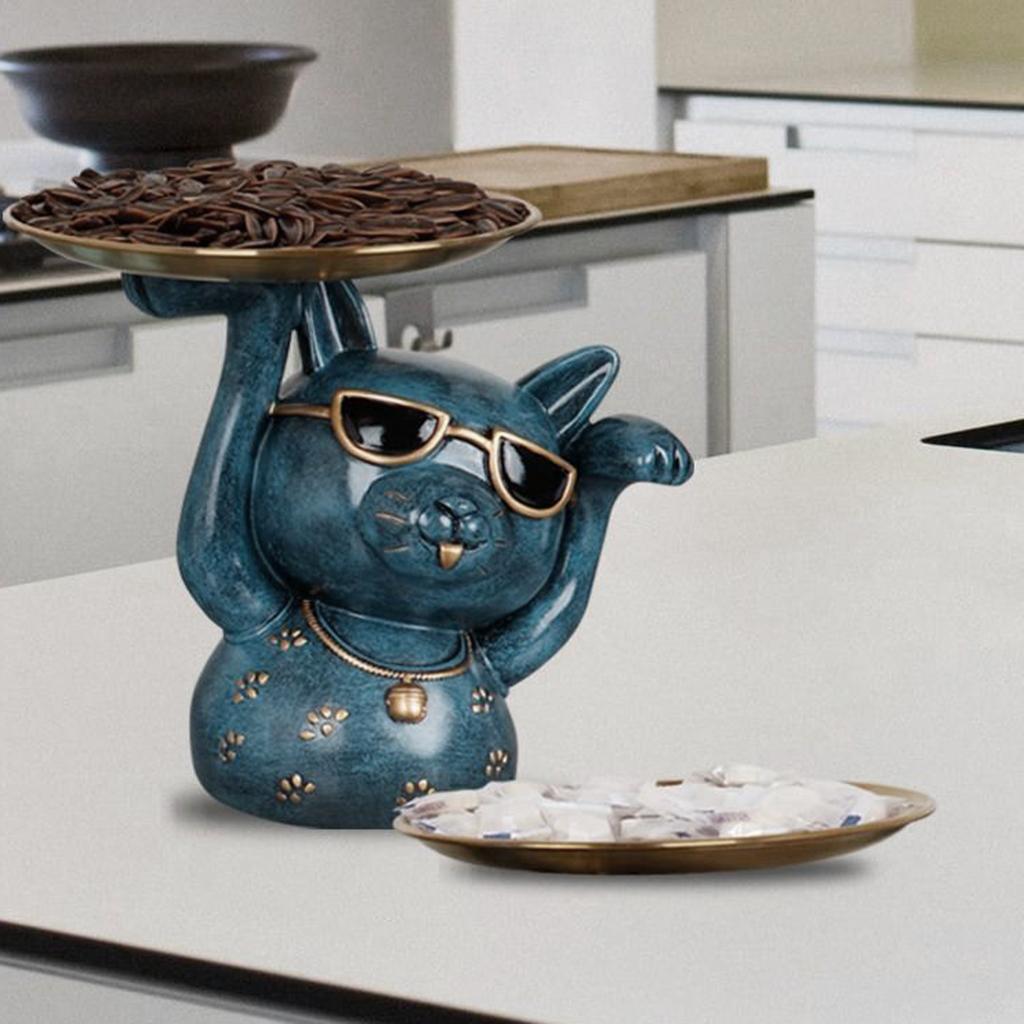 Statue Storage Tray Standing Resin Animal Sculpture Crafts Tabletop Countertop Shelf