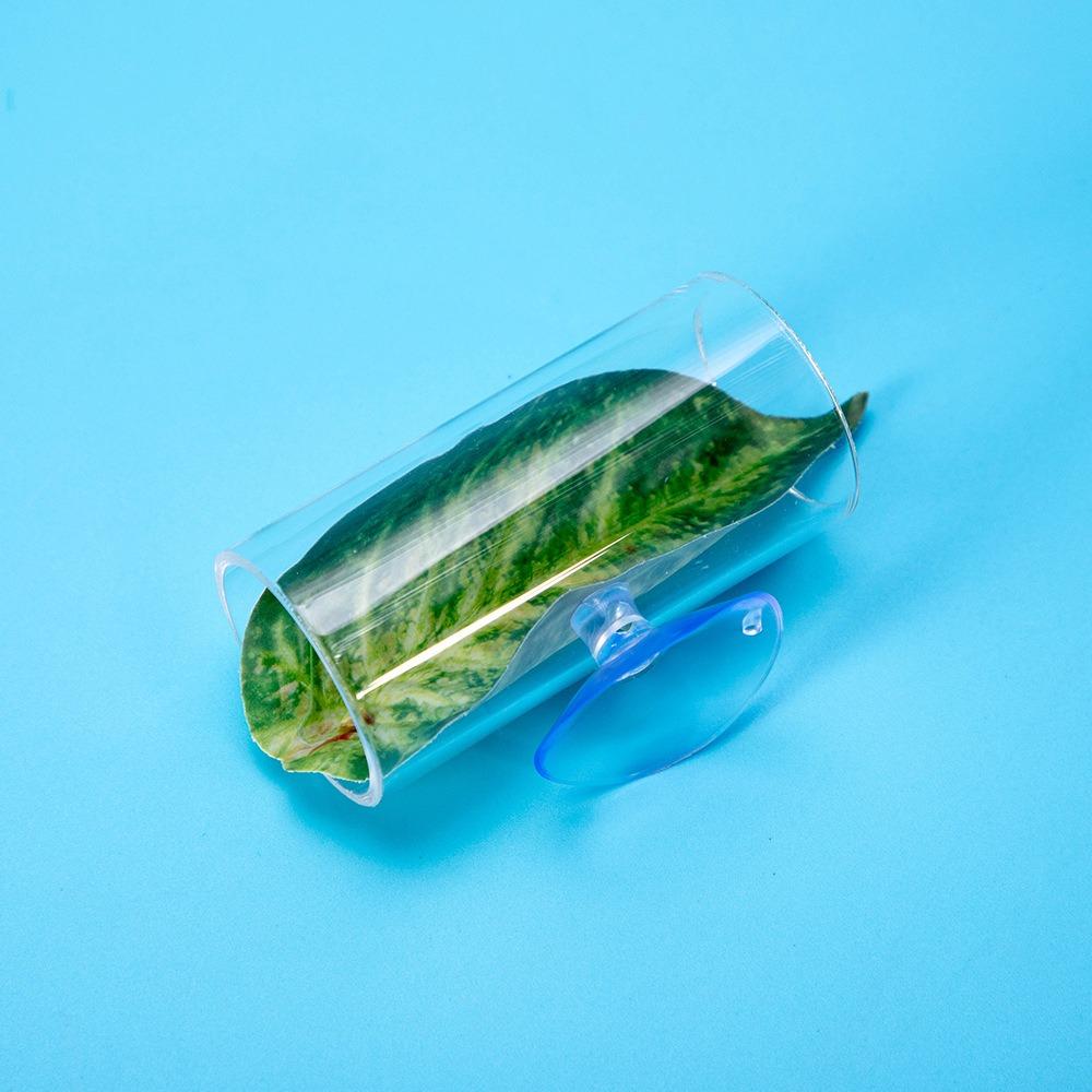 Transparent Aquarium Betta Fish Tunnel With Leaves Pad Betta Fish Tank Decorations