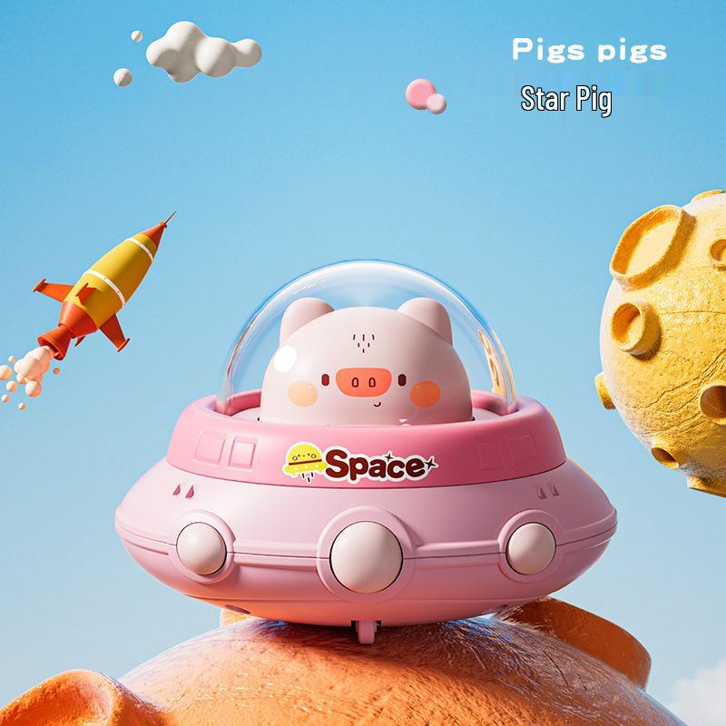 Kids Flying Saucer Pull-Back Toy Car - Educational Inertia Vehicle