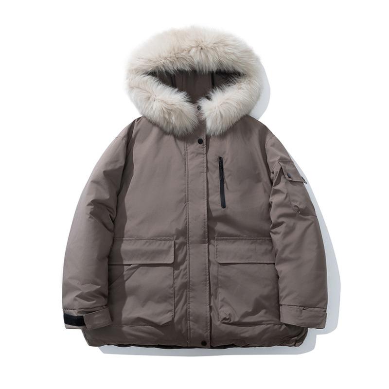 Tooling down cotton cotton jacket women's winter new short hooded big fur collar outdoor pie overcome coat