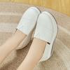 Women Platform Loafers Students Casual Black Leather Elevator Shoes Thick Sole Height Increase White Sneakers