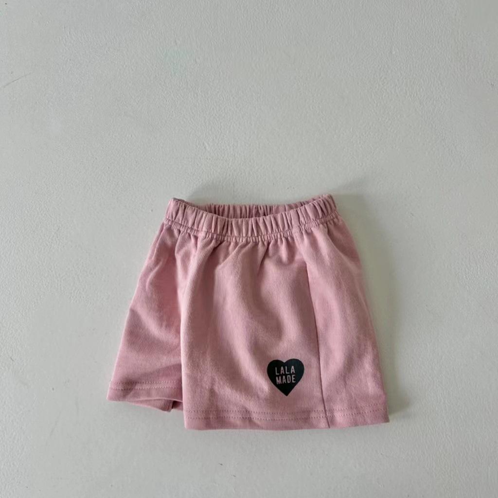 Bawełniane spodenki w stylu koreańskim 2025 z sercem dla małych chłopców i dziewczynek