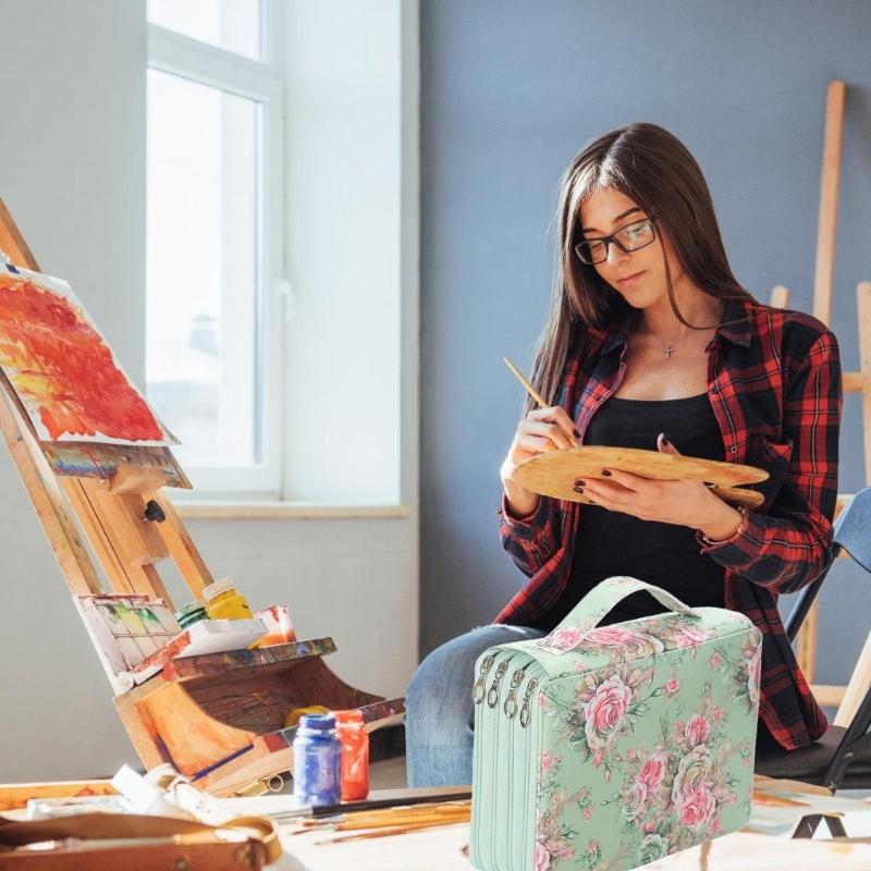 High Capacity Pencil Bag 200 Slots Zippers Closure Pencil Case for Artist Student, Large Capacity Pencil Holders Pouches