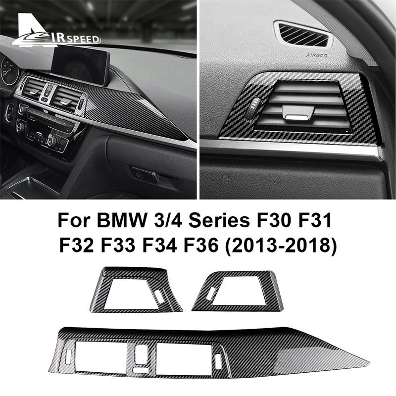 ABS Kohlefaser Auto Armaturenbrett Panel Abdeckung LHD für BMW 3 4 Serie F30 F31 F32 F33 F34 F36 2013-2018 Zierleiste Innenzubehör