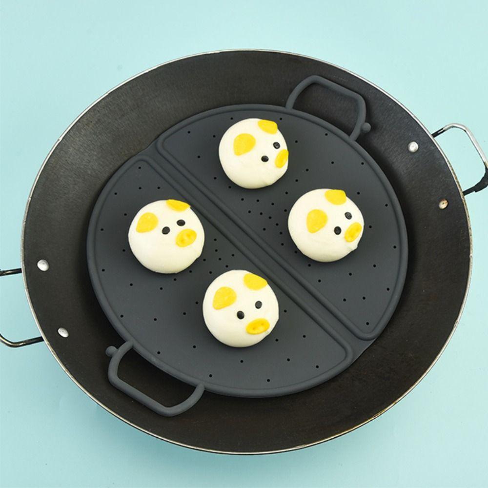 Silicone Steaming Rack Heat Resistant Drain Rack Multifunctional Foldable Steamer Basket  Wok