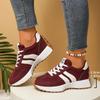 Women's Platform Daddy Shoes - Colorblock Round Toe Lace-Up Sneakers, Comfortable Cushioned Sole Walking Shoes for Ladies