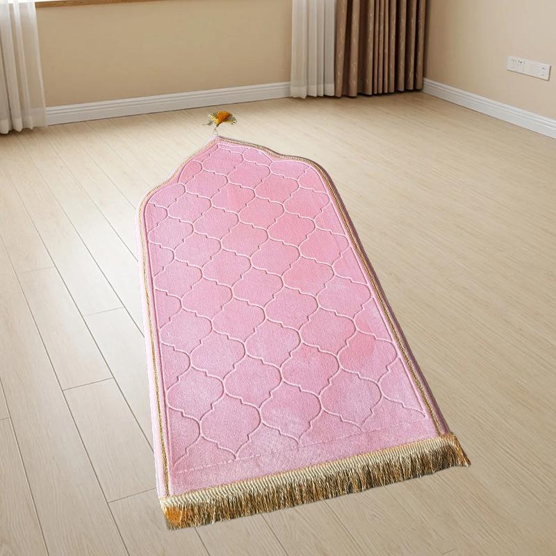 Premium Frilled Prayer Rug - Thick Flannel Cushion with Irregular Pattern