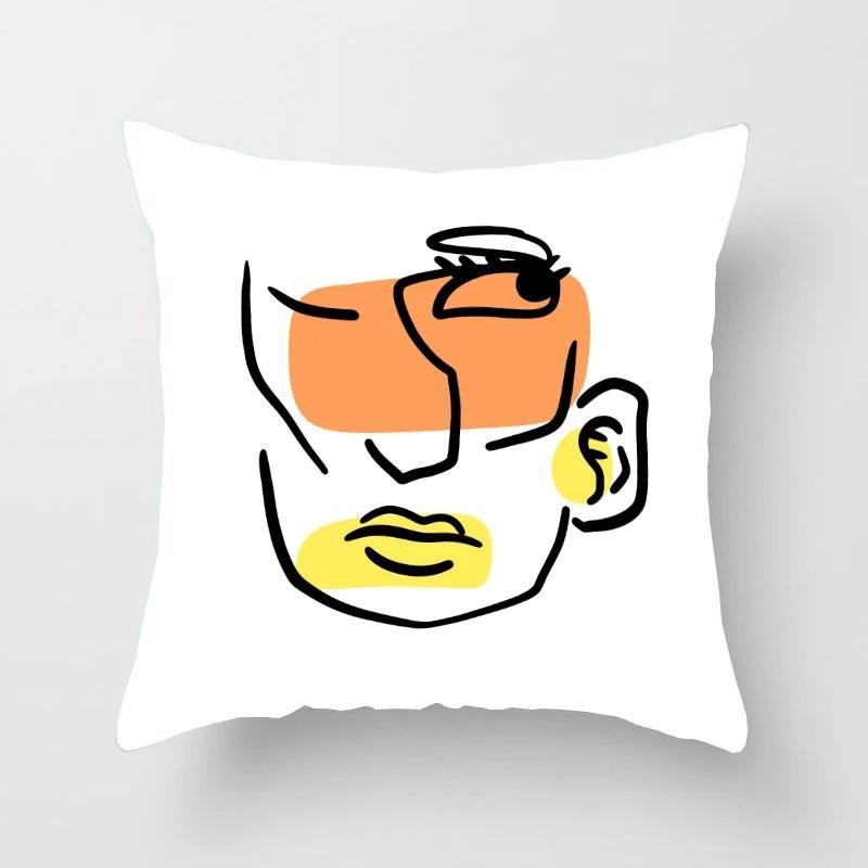 Abstract Emoticon Pattern Pillowcase Car Ornaments Office Living Room Home Pillowcase