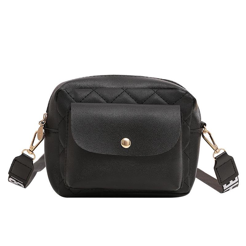 Casual small bag, new diamond women's bag, shoulder messenger bag, small square bag, simple mobile phone bag.