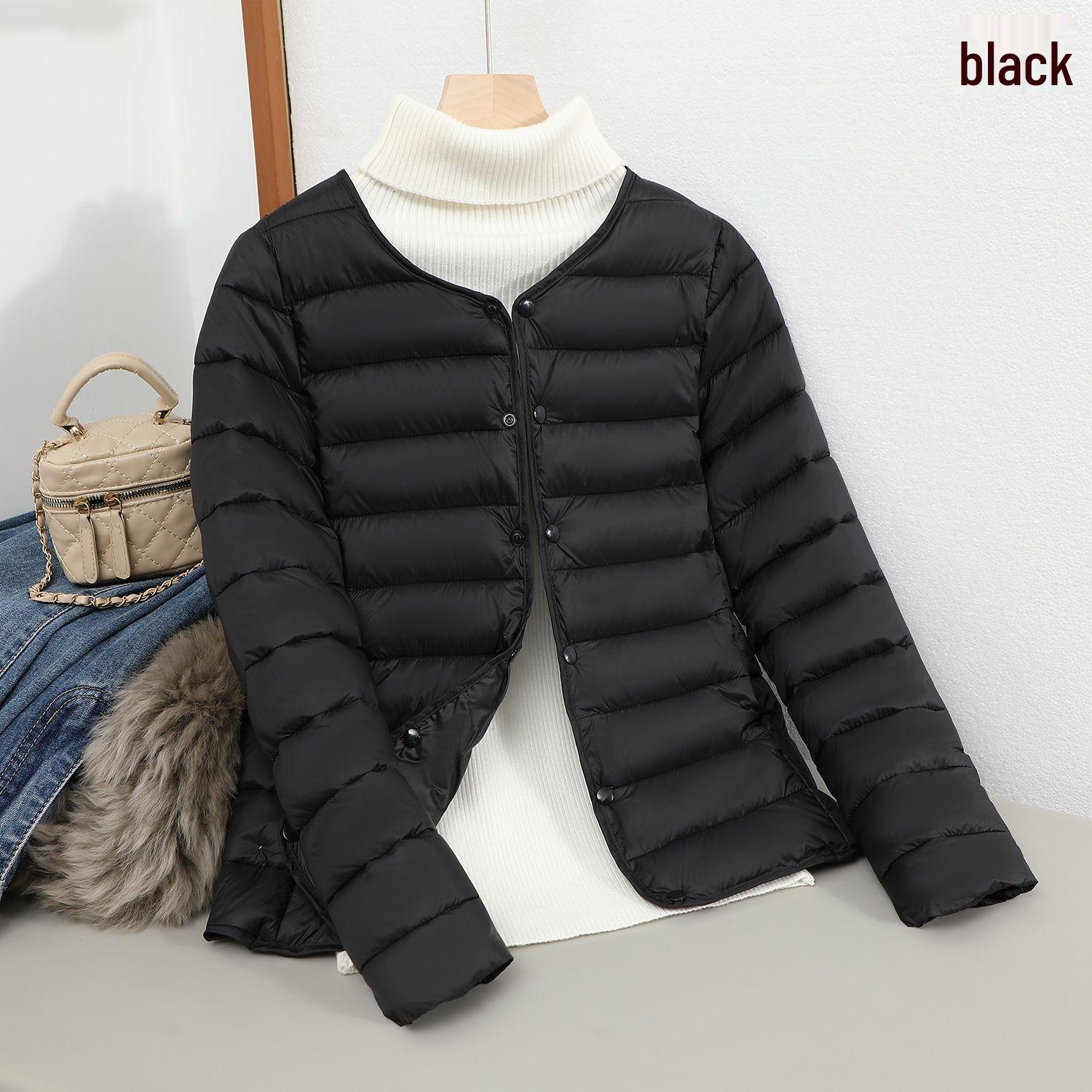 

Women s Plus Size Lightweight Cotton Jacket - Winter 2025, Collarless, Warm, Casual Outerwear S for 70-80 jin