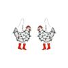 European Style Acrylic Christmas Rooster Earrings with Hat