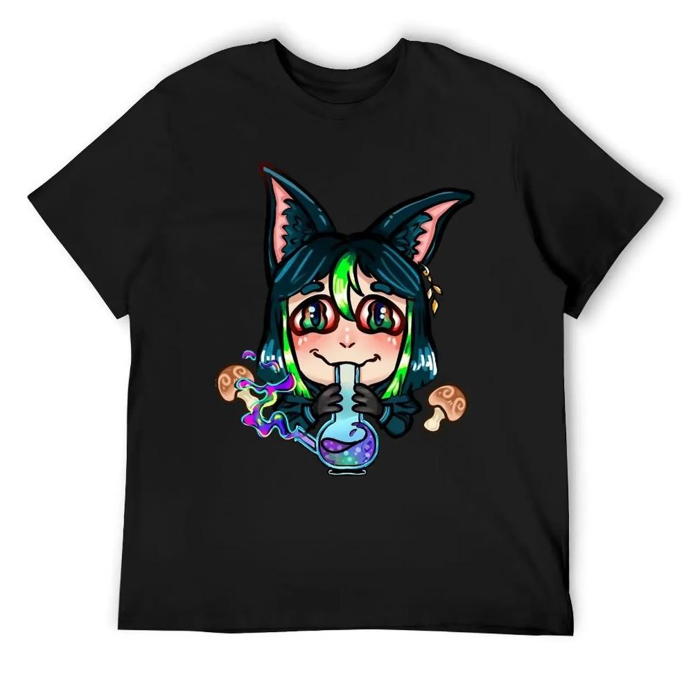 

Tighnari Smoking Genshin Impact For Sale T-shirt Round Neck Motion T-shirts Funny Graphic Home Funny Novelty Eur Size S чёрный