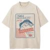 Funny Fish Japanese Tsukiji Market Vintage Washed T Shirts Unisex Women Summer Fashion  Cotton Short Sleeve Tshirt Streetwear