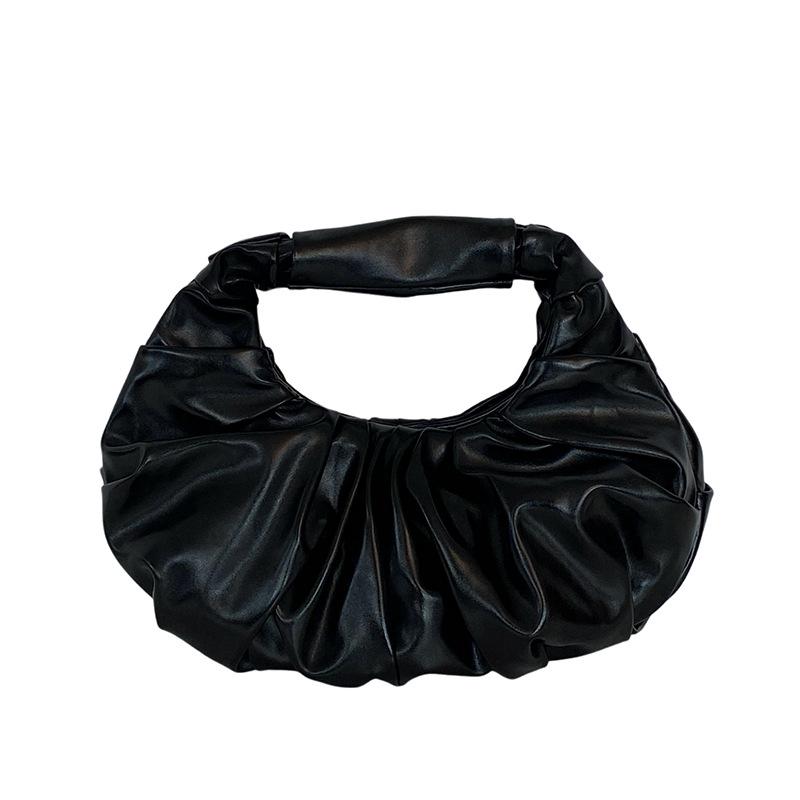 

Сумки плиссированная сумка-облако 2025 новинка мода Мори личность ниша универсальная женская ручная сумка-пельмень чёрный